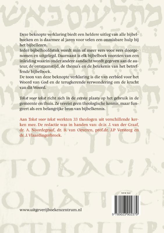 Tekst voor tekst achterkant