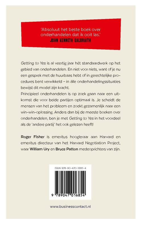 Getting to Yes achterkant