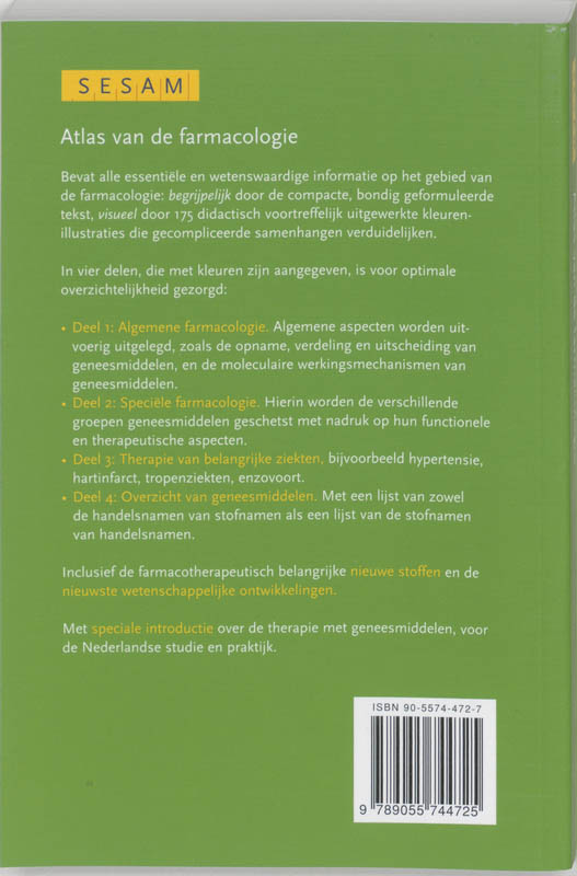 Sesam Atlas van de farmacologie achterkant