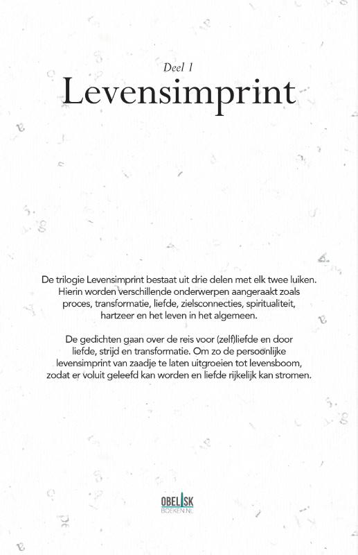 Levensimprint 1 -   Hoe meer ik dicht, hoe meer ik open & Alles wat ik voel, is wat ik bedoel achterkant