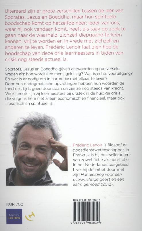 Socrates, Jezus, Boeddha achterkant