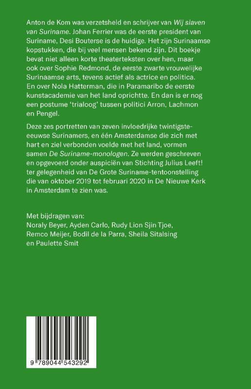 De Suriname-monologen achterkant