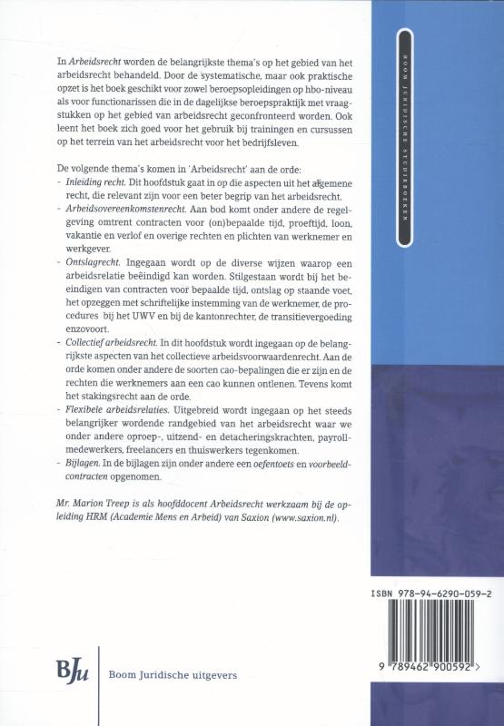 Boom Juridische studieboeken - Arbeidsrecht achterkant