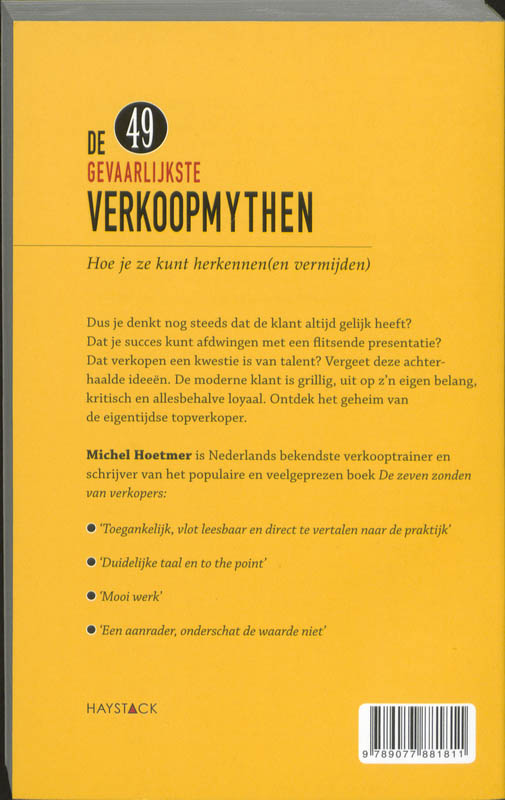 De 49 Gevaarlijkste Verkoopmythen achterkant