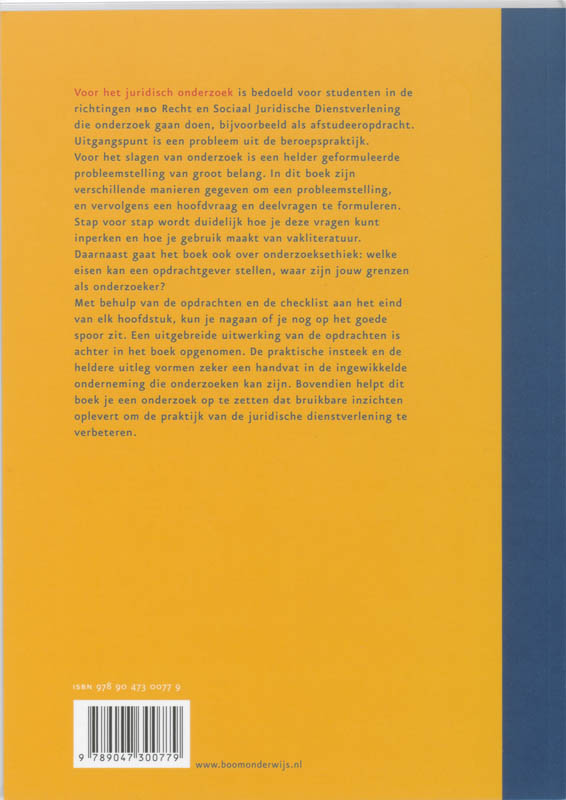 Voor het juridisch onderzoek achterkant