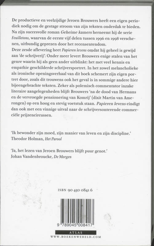 Papieren Levens achterkant