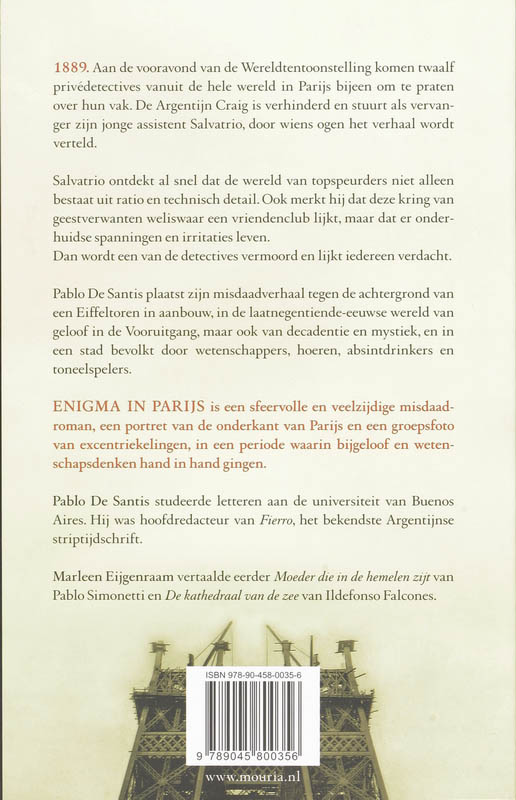 Enigma In Parijs achterkant