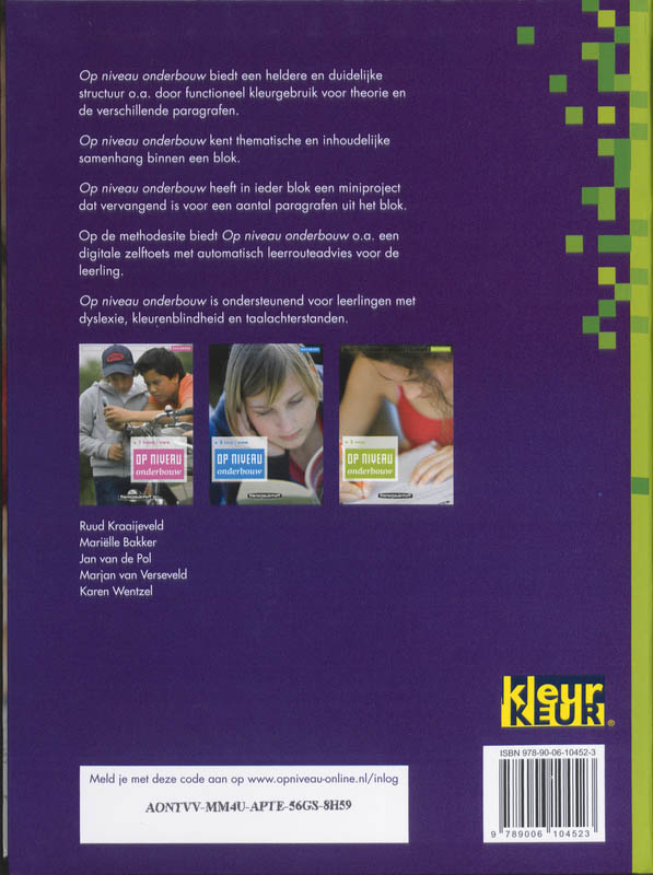 Op niveau onderbouw 3 Vwo Basisboek achterkant