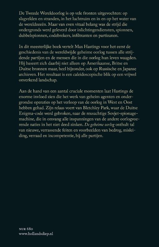 De geheime oorlog: 1939-1945 achterkant