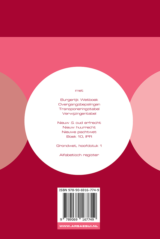 Burgerlijk Wetboek 2017/2018 / Ars Aequi Wetseditie achterkant