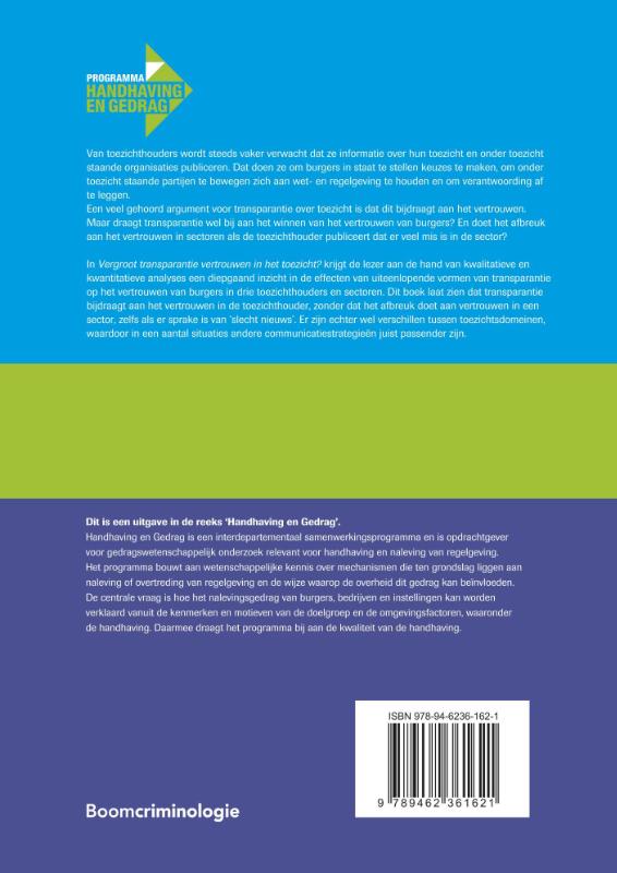 Vergroot transparantie vertrouwen in het toezicht? / Handhaving en gedrag achterkant