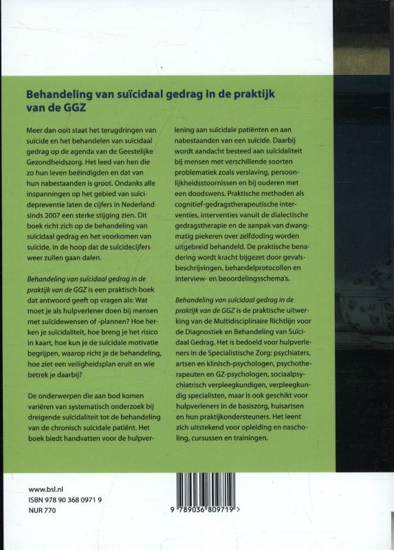 Behandeling van suïcidaal gedrag in de praktijk van de GGZ achterkant