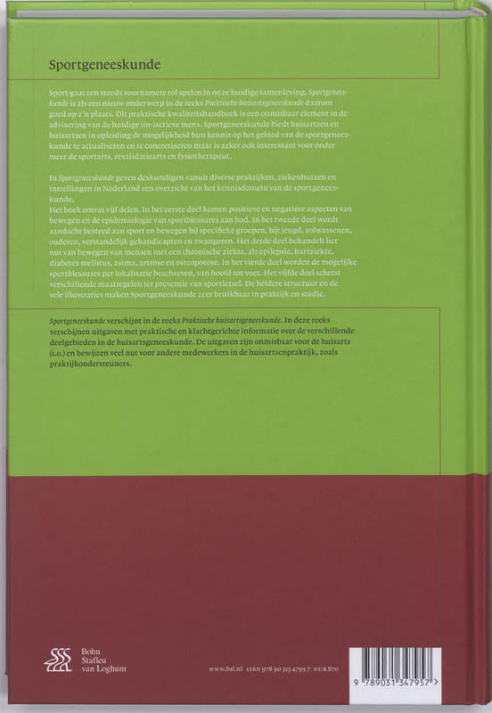 Sportgeneeskunde / Praktische huisartsgeneeskunde achterkant