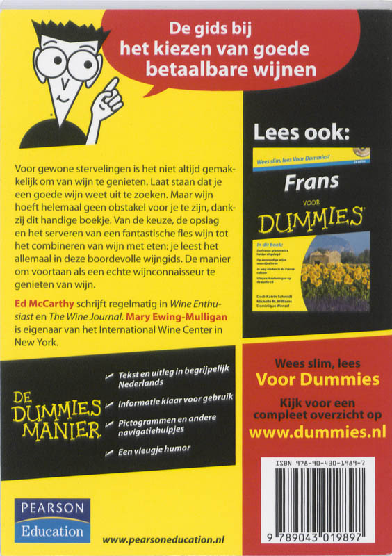 De kleine wijn voor dummies / Voor Dummies achterkant