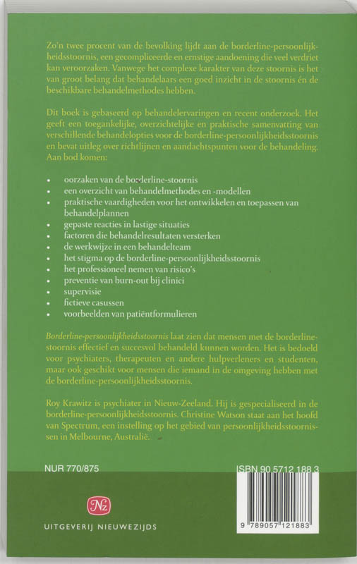 Borderline Persoonlijkheidsstoornis achterkant