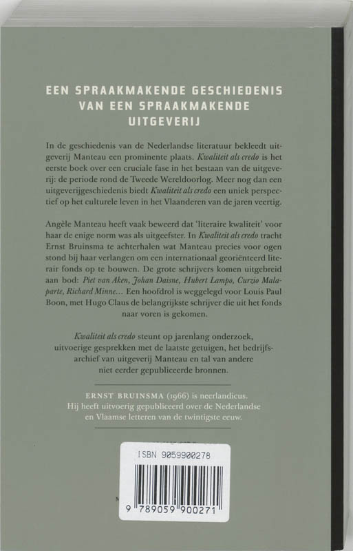 Kwaliteit Als Credo achterkant