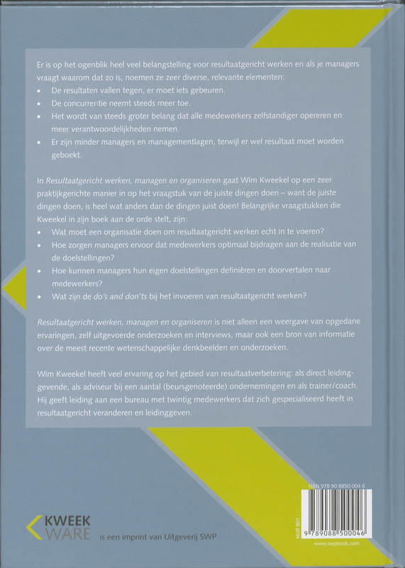 Resultaatgericht werken, managen en organiseren achterkant
