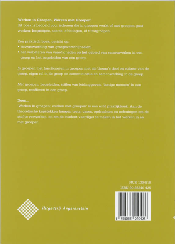 Werken in groepen, werken met groepen achterkant