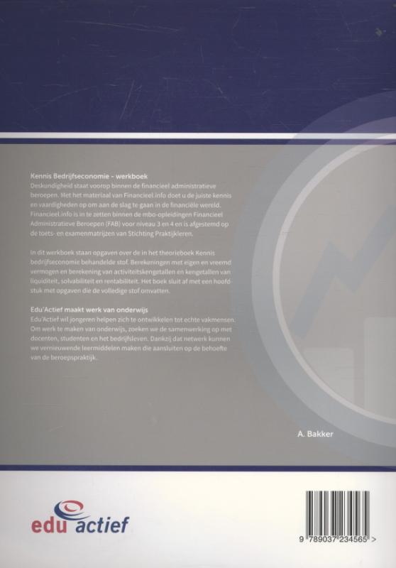 Financieel.info - Kennis bedrijfseconomie Profieldeel Werkboek achterkant