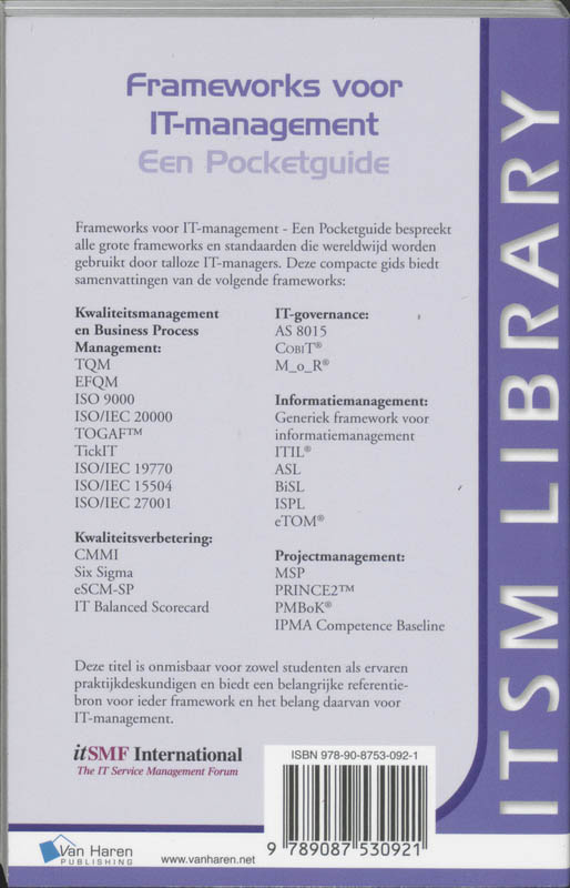 Frameworks voor IT-management achterkant