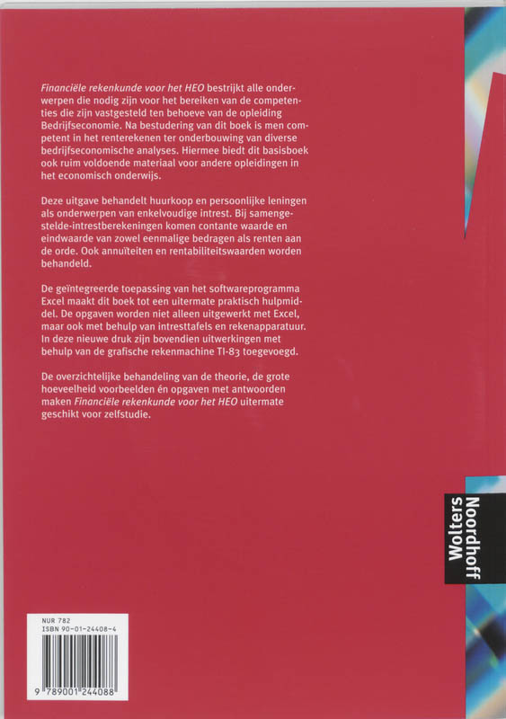 Financiele rekenkunde voor het HEO + CD-ROM achterkant