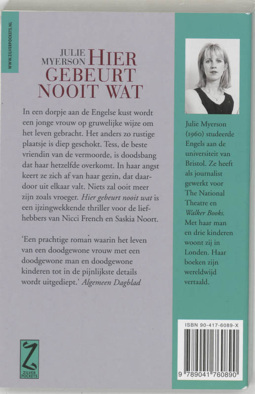 Hier gebeurt nooit wat - J. Myerson achterkant