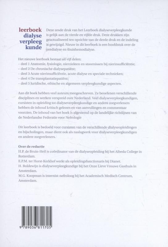 Leerboek Dialyseverpleegkunde achterkant