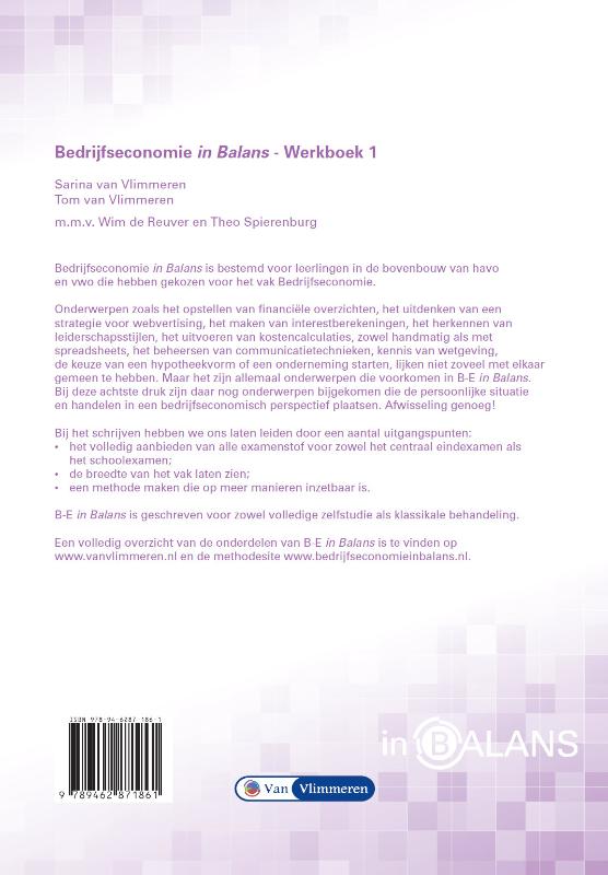 Bedrijfseconomie in Balans VWO Werkboek 1 achterkant
