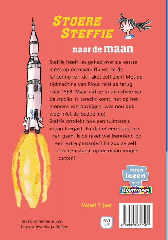 Stoere Steffie naar de maan / Leren lezen met Kluitman achterkant