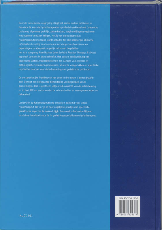 Geriatrie in de fysiotherapeutische praktijk achterkant
