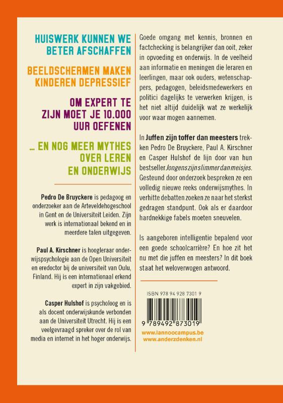 Juffen zijn toffer dan meesters achterkant