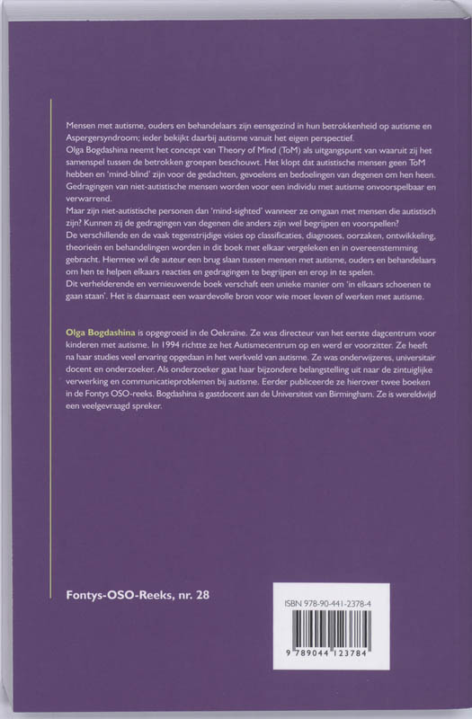 Theory of mind en de triade van perspectieven bij autisme en syndroom van asperger achterkant