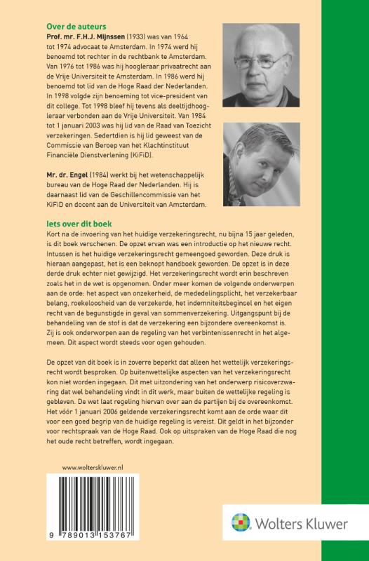 Verzekering / Losdelig handboek / Monografieen BW achterkant