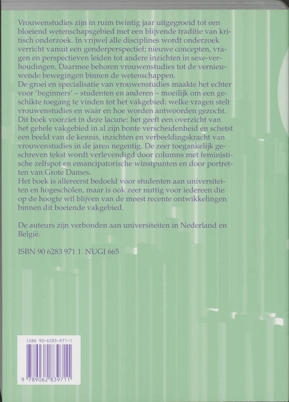 Vrouwenstudies In De Jaren Negentig 1Edr achterkant