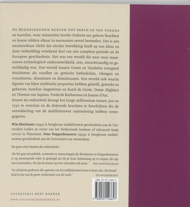 Eeuwen des onderscheids achterkant