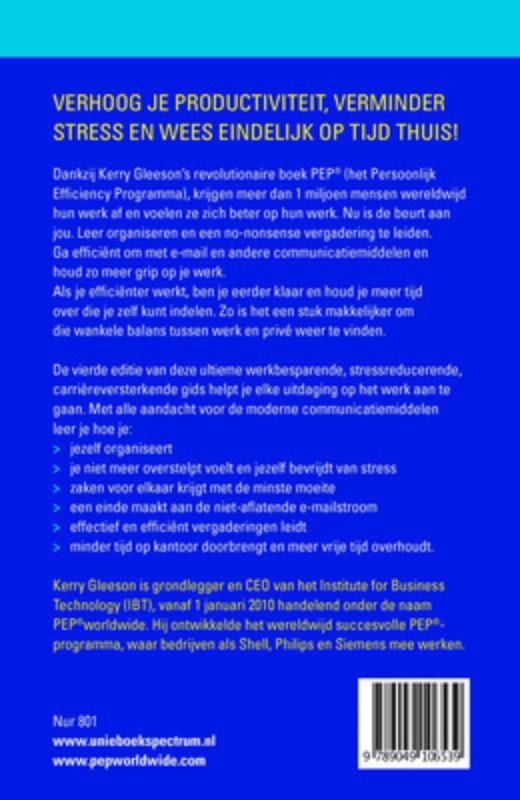 PEP (het persoonlijk efficiency programma) achterkant