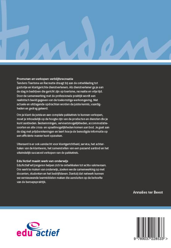 Werkboek Promoten en verkopen reisbranche / Tendens achterkant