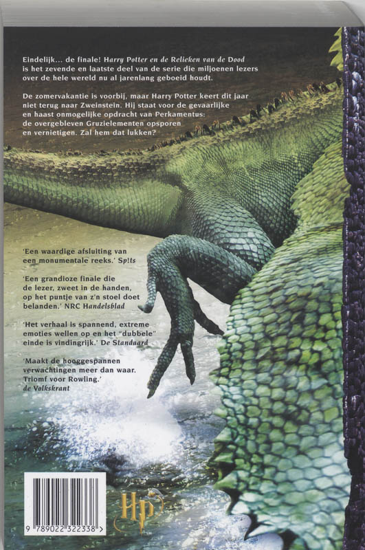 Harry Potter en de relieken van de dood / Harry Potter / 7 achterkant