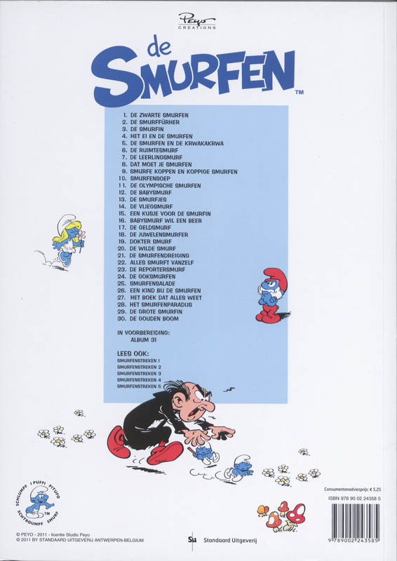 De Smurfen 26 een kind bij de Smurfen achterkant