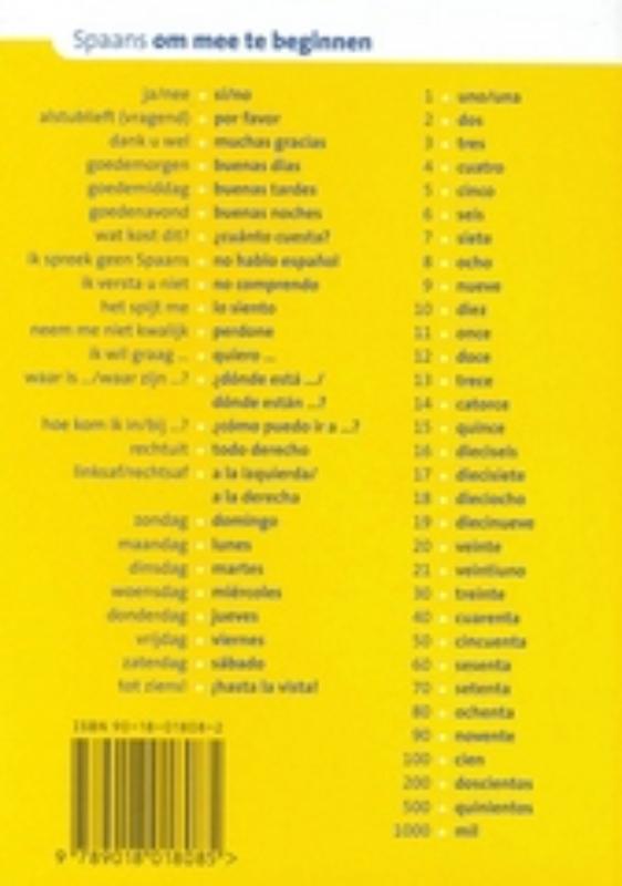 Spaans / ANWB taalgids achterkant