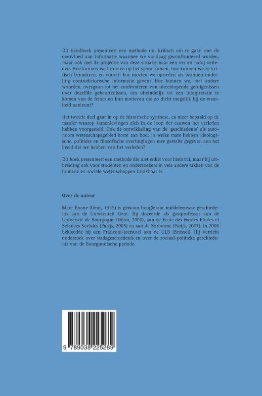 Historici en hun metier achterkant