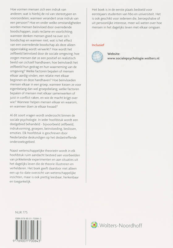 Sociale Psychologie achterkant