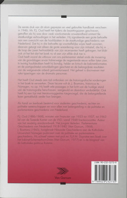 Staatkundige vormgeving in Nederland I 1840-1940 achterkant
