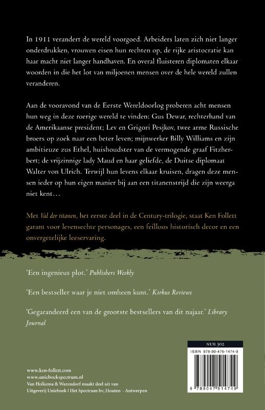 Val der titanen / Century / 1 achterkant