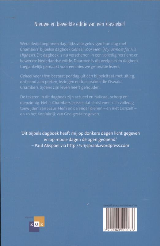 Geheel voor Hem achterkant