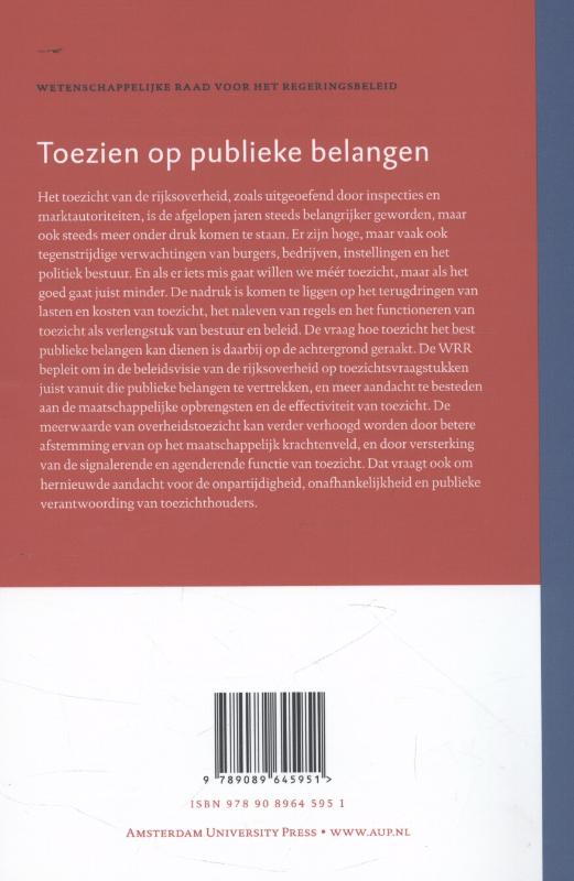Toezien op publieke belangen / WRR Rapporten / 89 achterkant