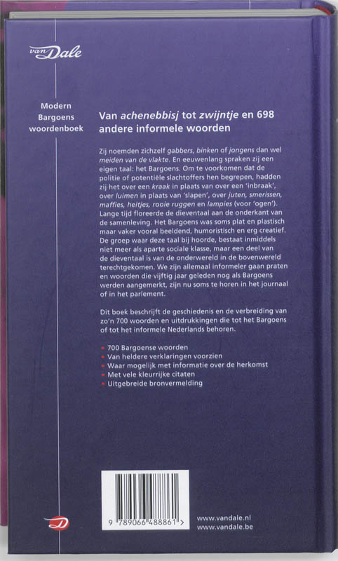 Van Dale Modern Bargoens Woordenboek achterkant