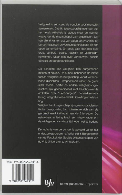 Veiligheid en burgerschap in een netwerksamenleving / Veiligheidsstudies achterkant