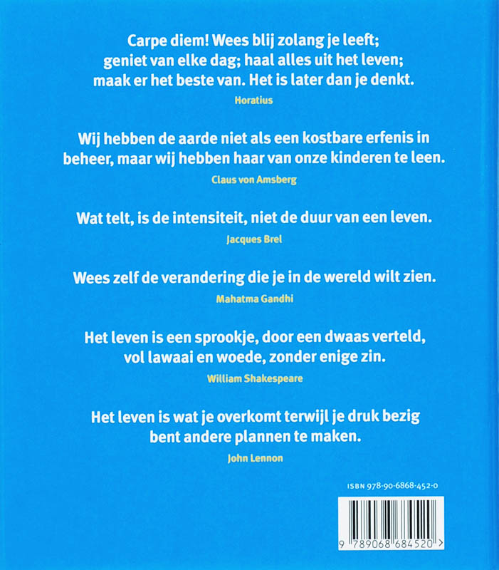 De zin van het leven achterkant