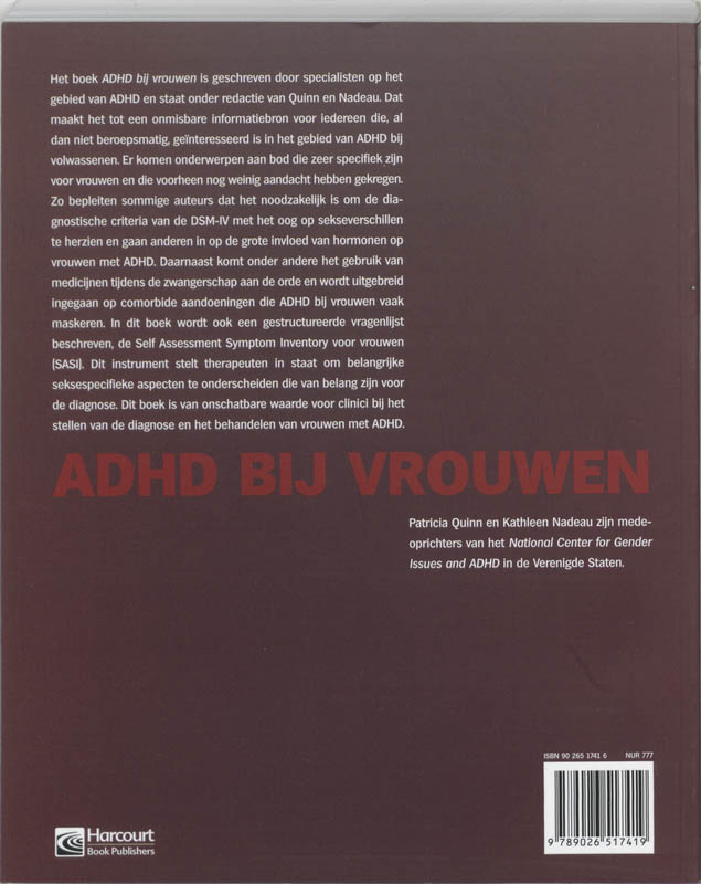 ADHD bij vrouwen achterkant